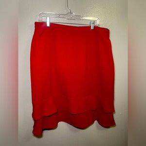 Sag Harbor Red Asymmetrical Bubble Skirt